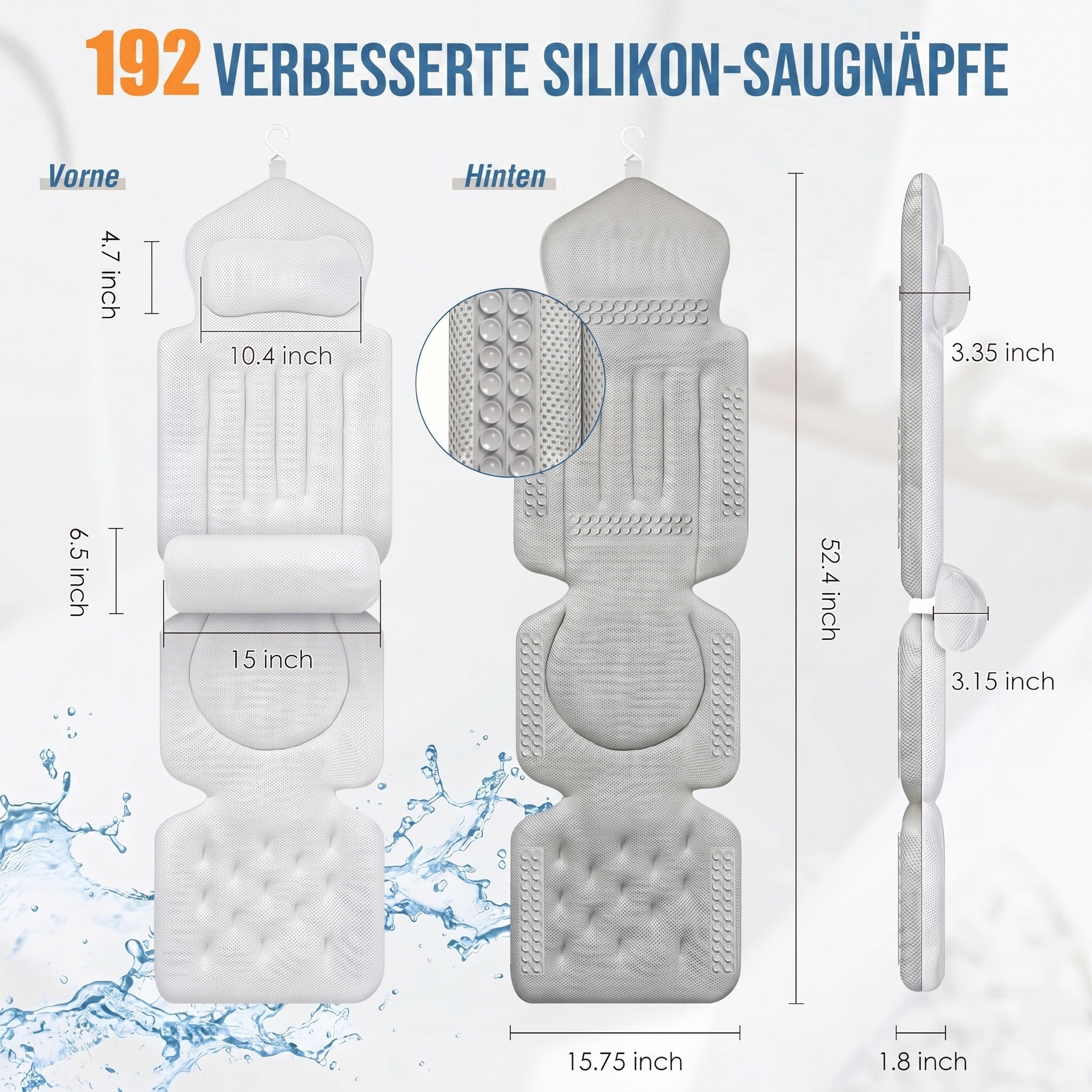 LimiJaxi Ergonomisches Badewannenkissen für Maximalen Komfort