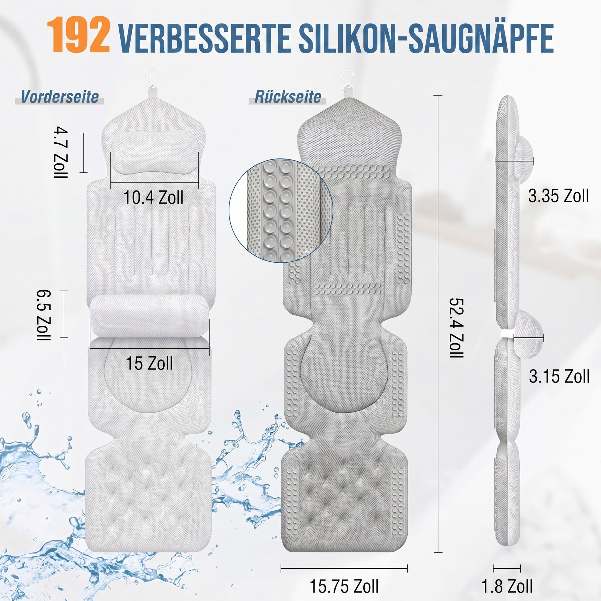 LimiJaxi Ergonomisches Badewannenkissen für Maximalen Komfort