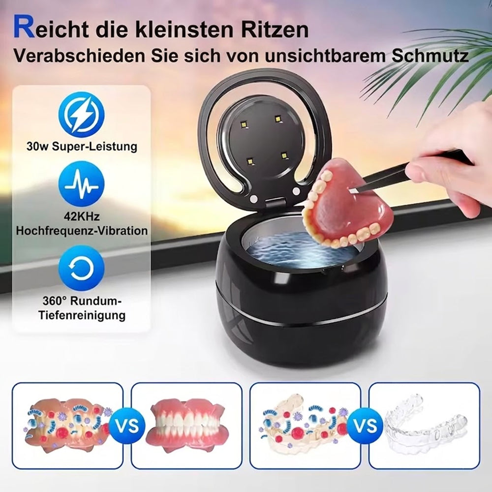 Ultraschallreiniger Hochfrequenz-Reinigung 600ml Edelstahl Brille Schmuck Uhren