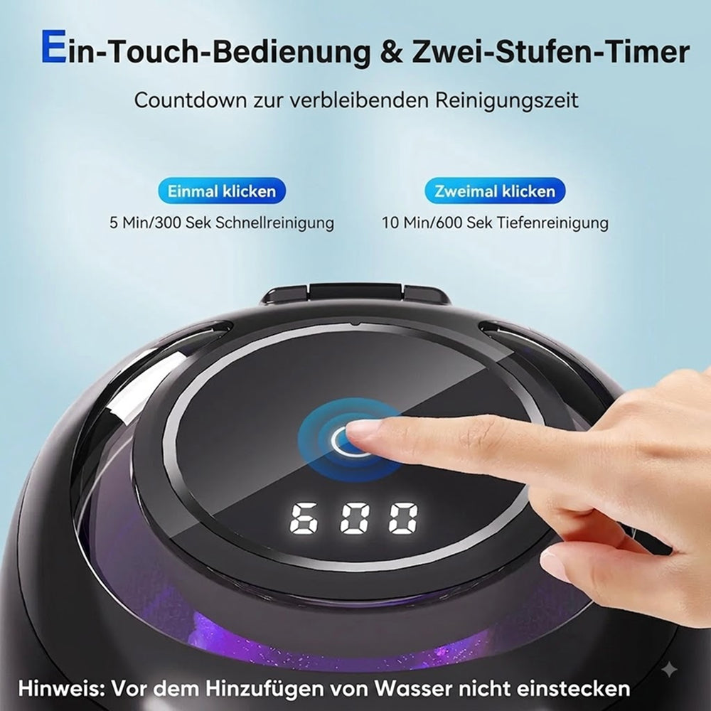 Ultraschallreiniger Hochfrequenz-Reinigung 600ml Edelstahl Brille Schmuck Uhren