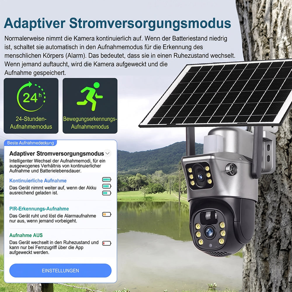 MoseCogn Solar Sicherheitskamera 4K Ultra HD