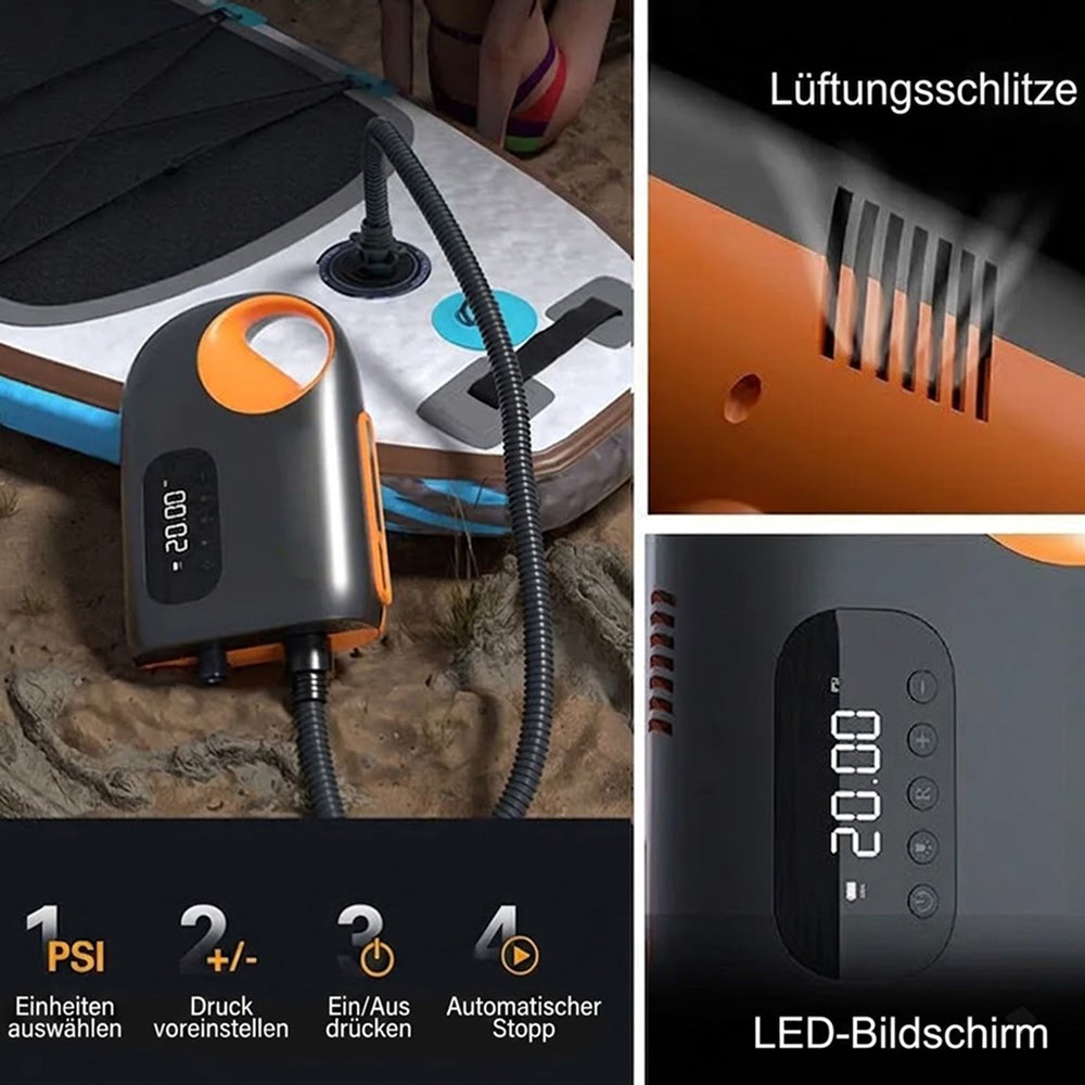 SUP-Pumpe Elektrisch Akku - 12V 20 PSI Hochdruck Luftpumpe - Stand Up Paddle Outdoor
