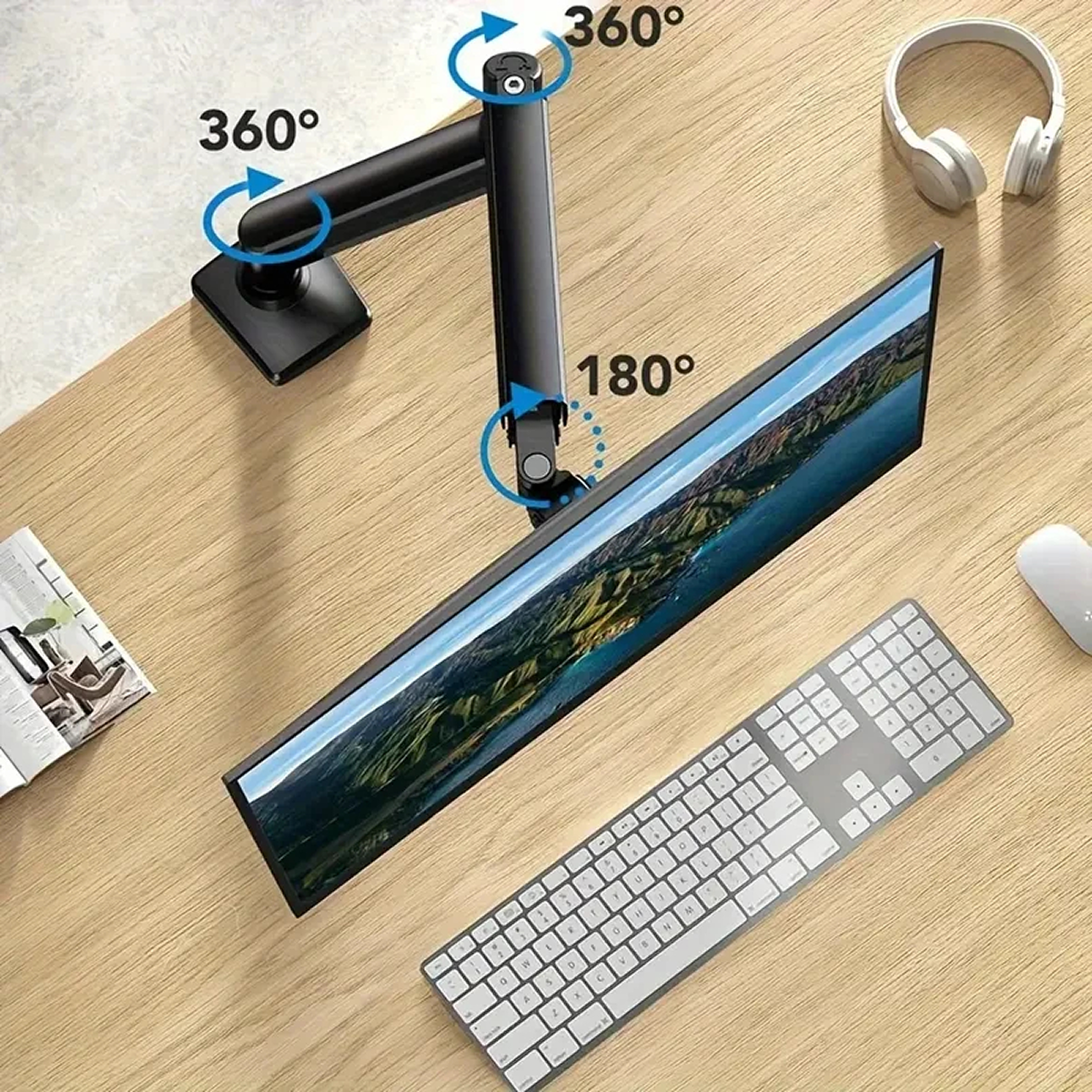 RelleDane Ergonomische Monitorhalterung für 13-32 Zoll Monitore