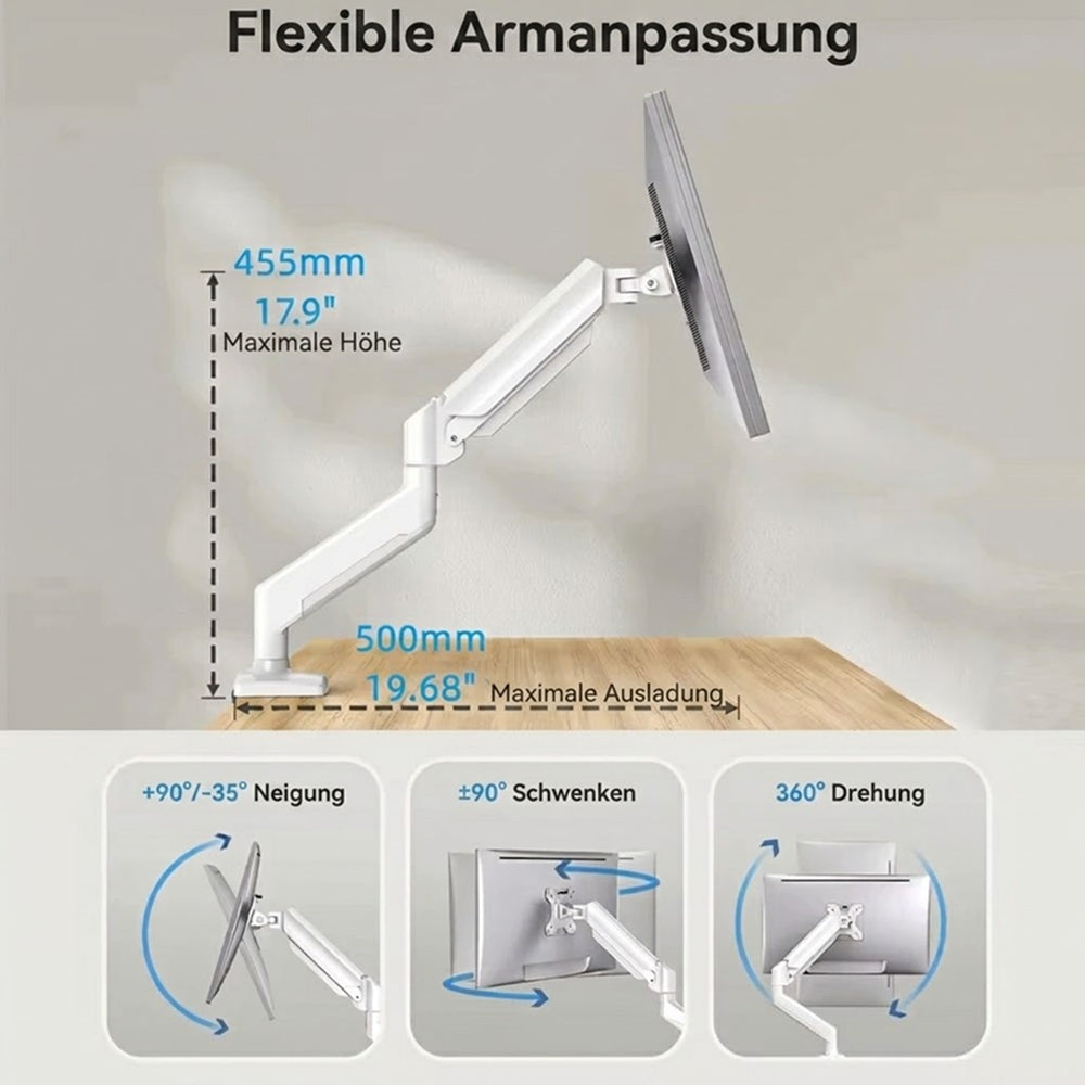 RelleDane Ergonomische Monitorhalterung für 13-32 Zoll Monitore