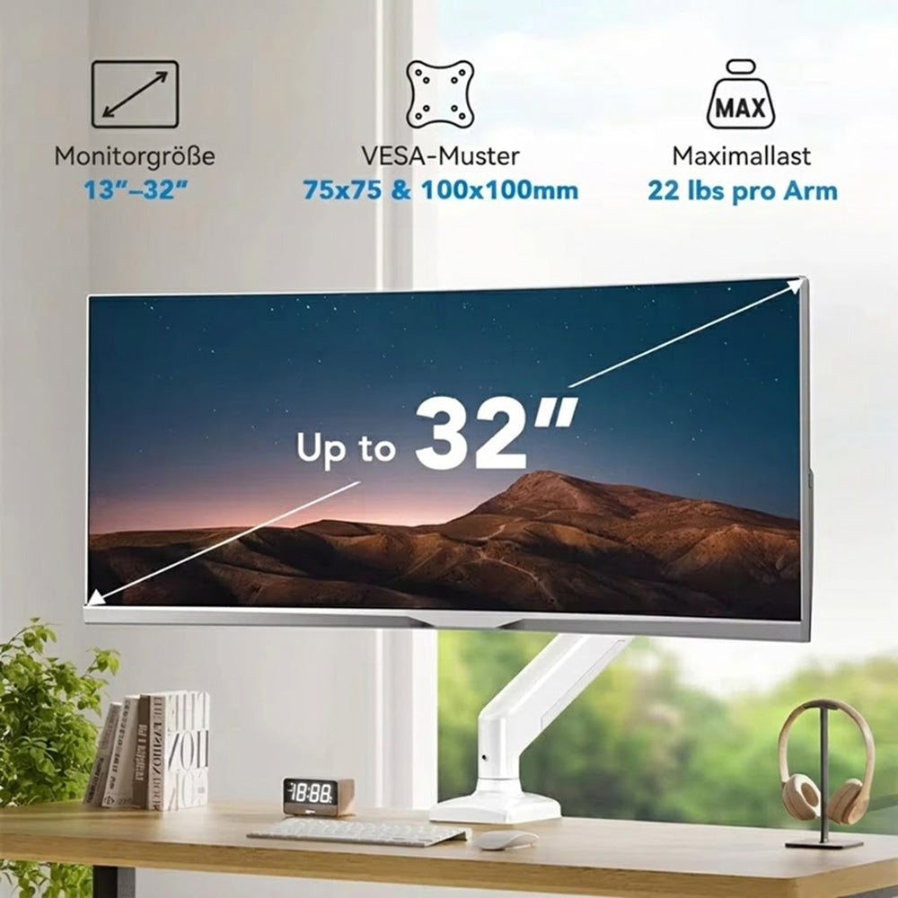 RelleDane Ergonomische Monitorhalterung für 13-32 Zoll Monitore