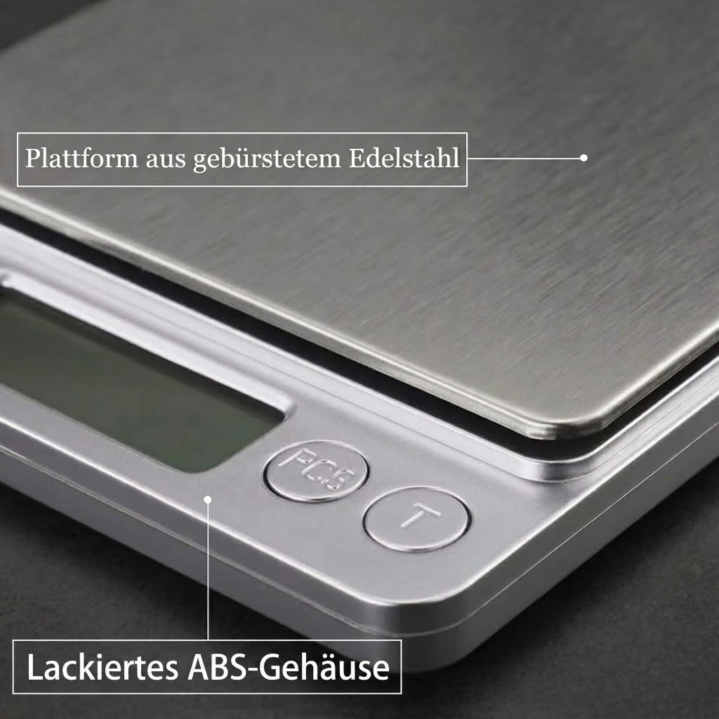 Scalevyx Präzisions-Küchenwaage 0,1g bis 3kg