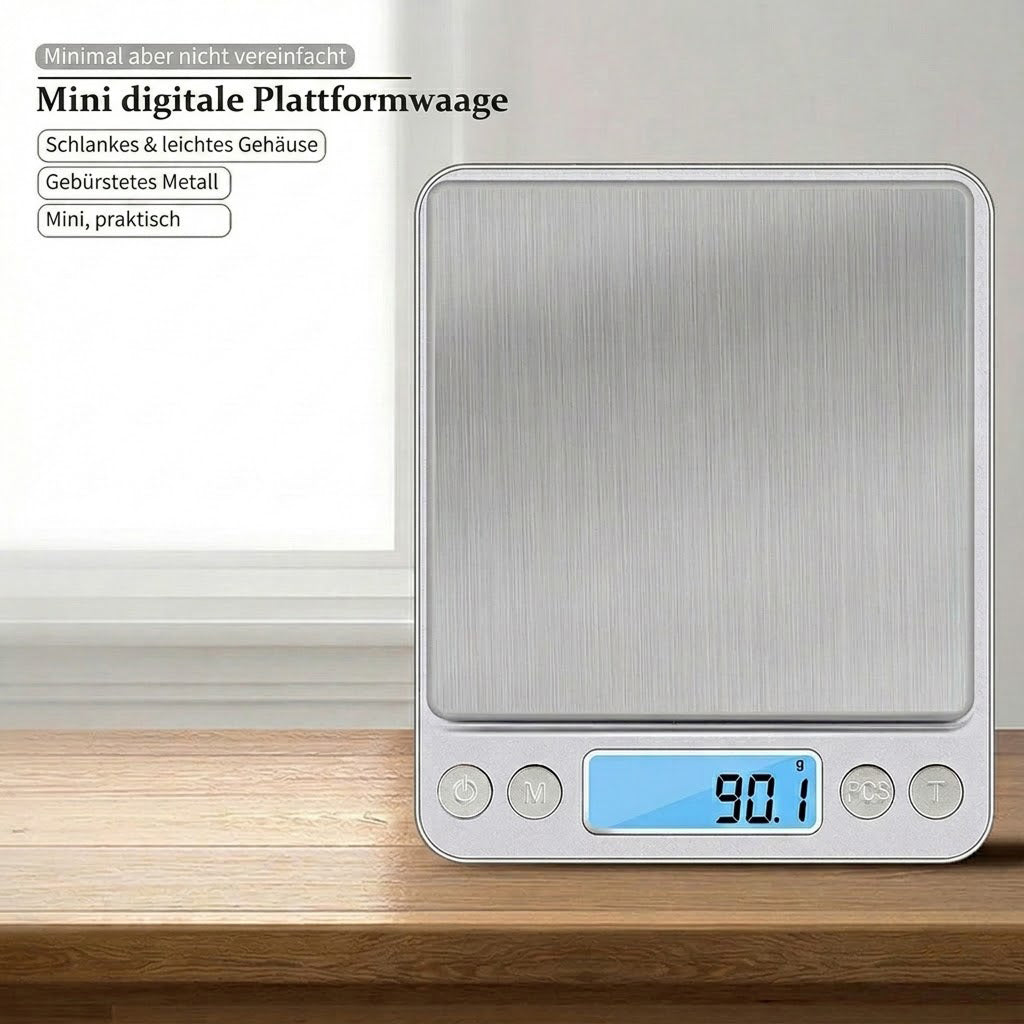 Scalevyx Präzisions-Küchenwaage 0,1g bis 3kg