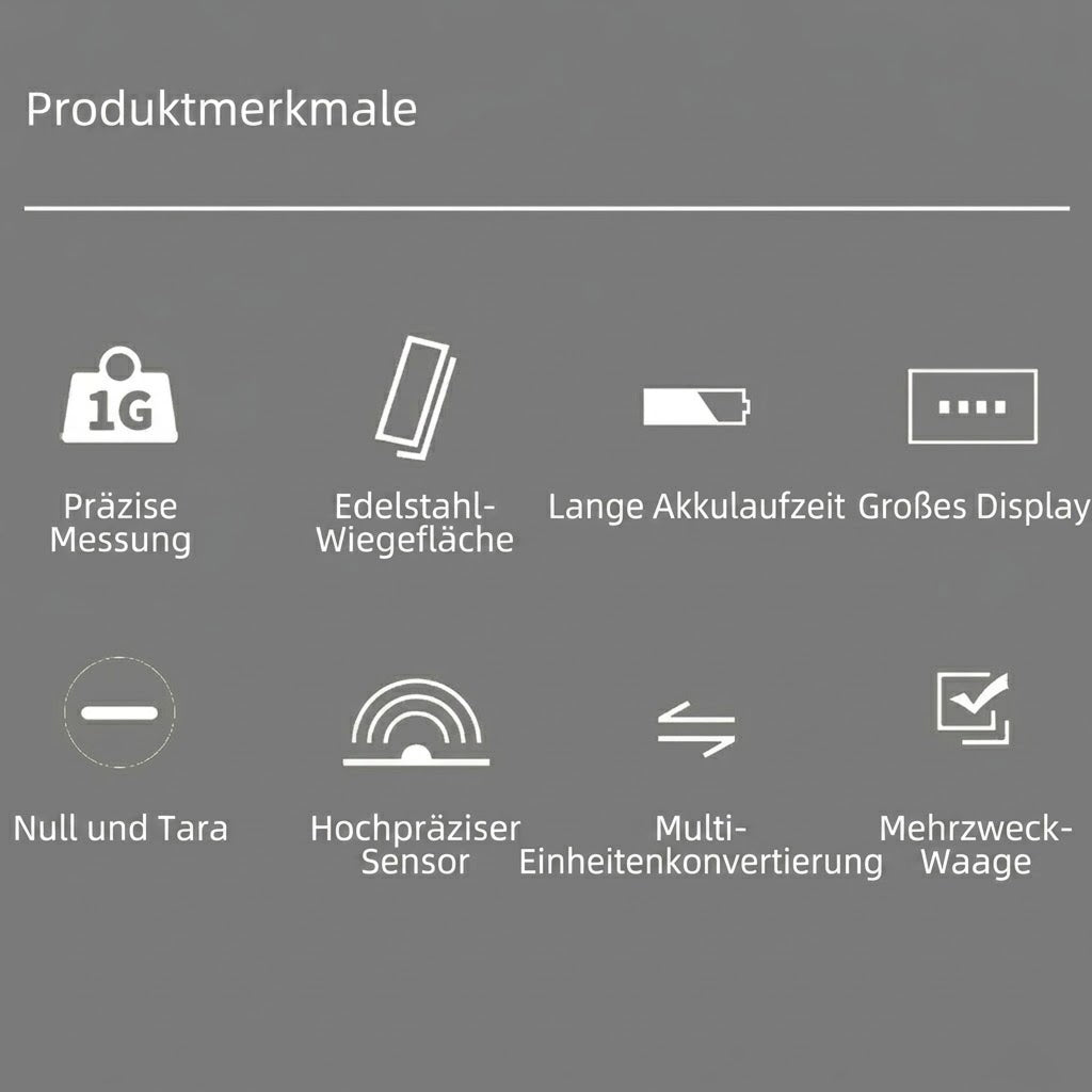 Scalevyx Präzisions-Küchenwaage 0,1g bis 3kg
