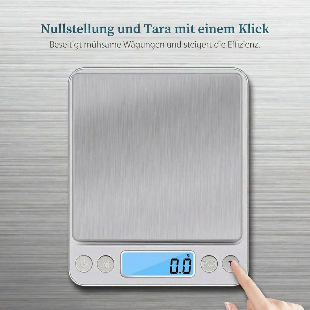 Scalevyx Präzisions-Küchenwaage 0,1g bis 3kg