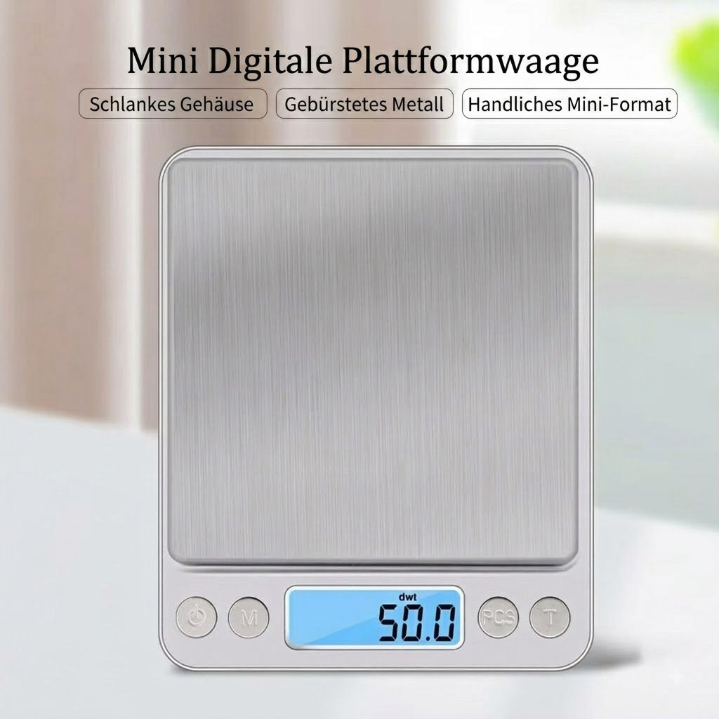 Scalevyx Präzisions-Küchenwaage 0,1g bis 3kg
