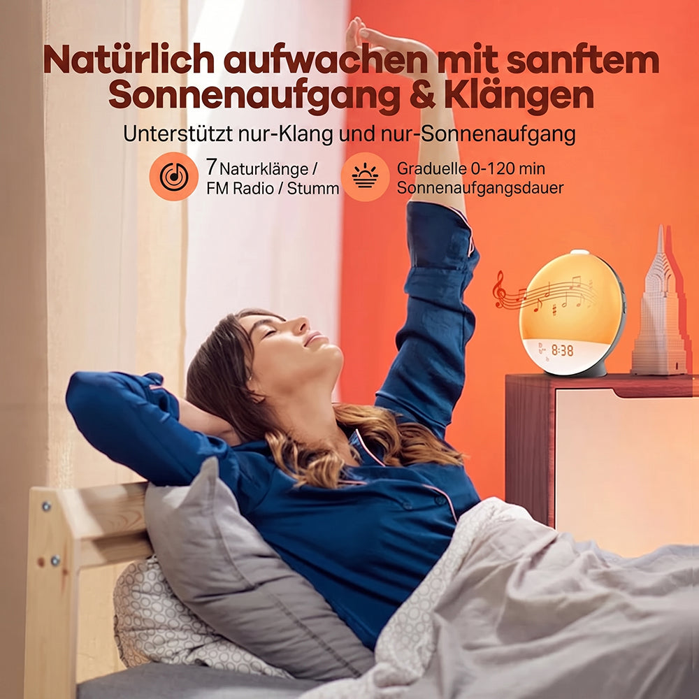 SerenBric Lichtwecker mit Sonnenaufgangs-Simulation & Radio