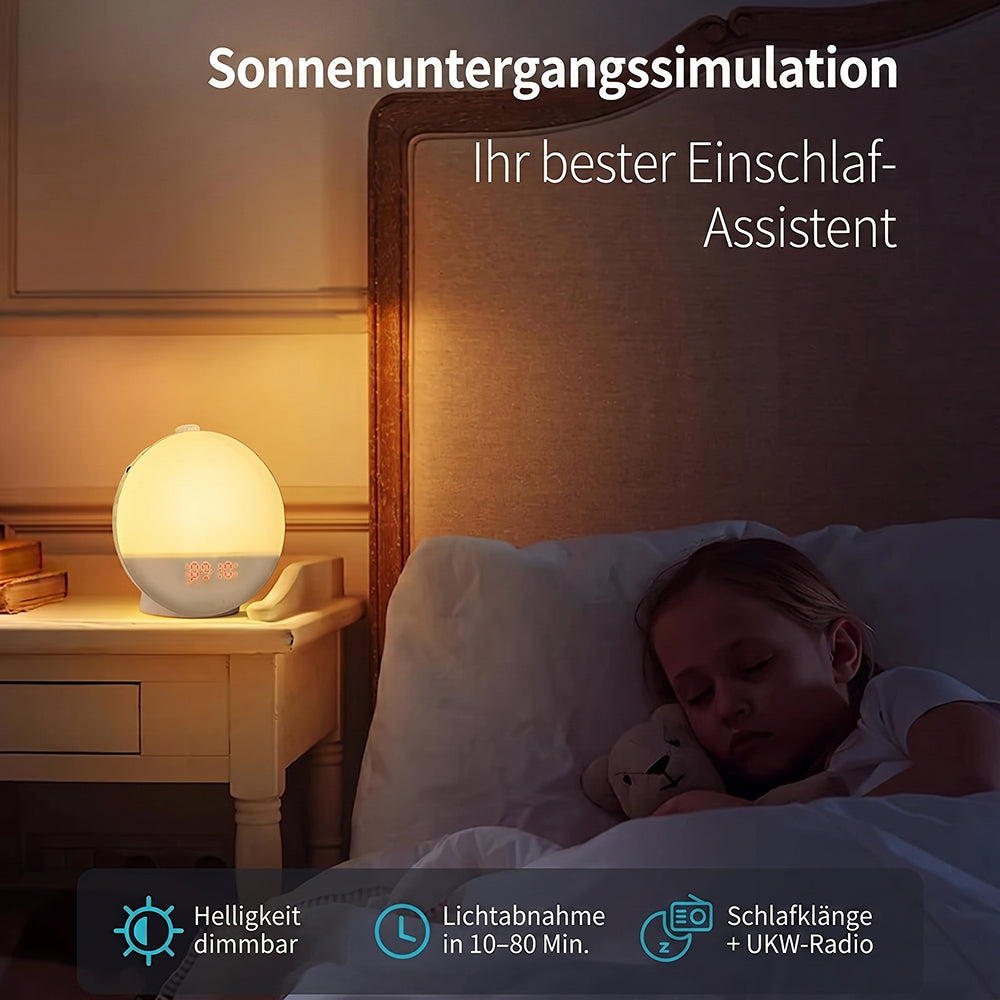 SerenBric Lichtwecker mit Sonnenaufgangs-Simulation & Radio