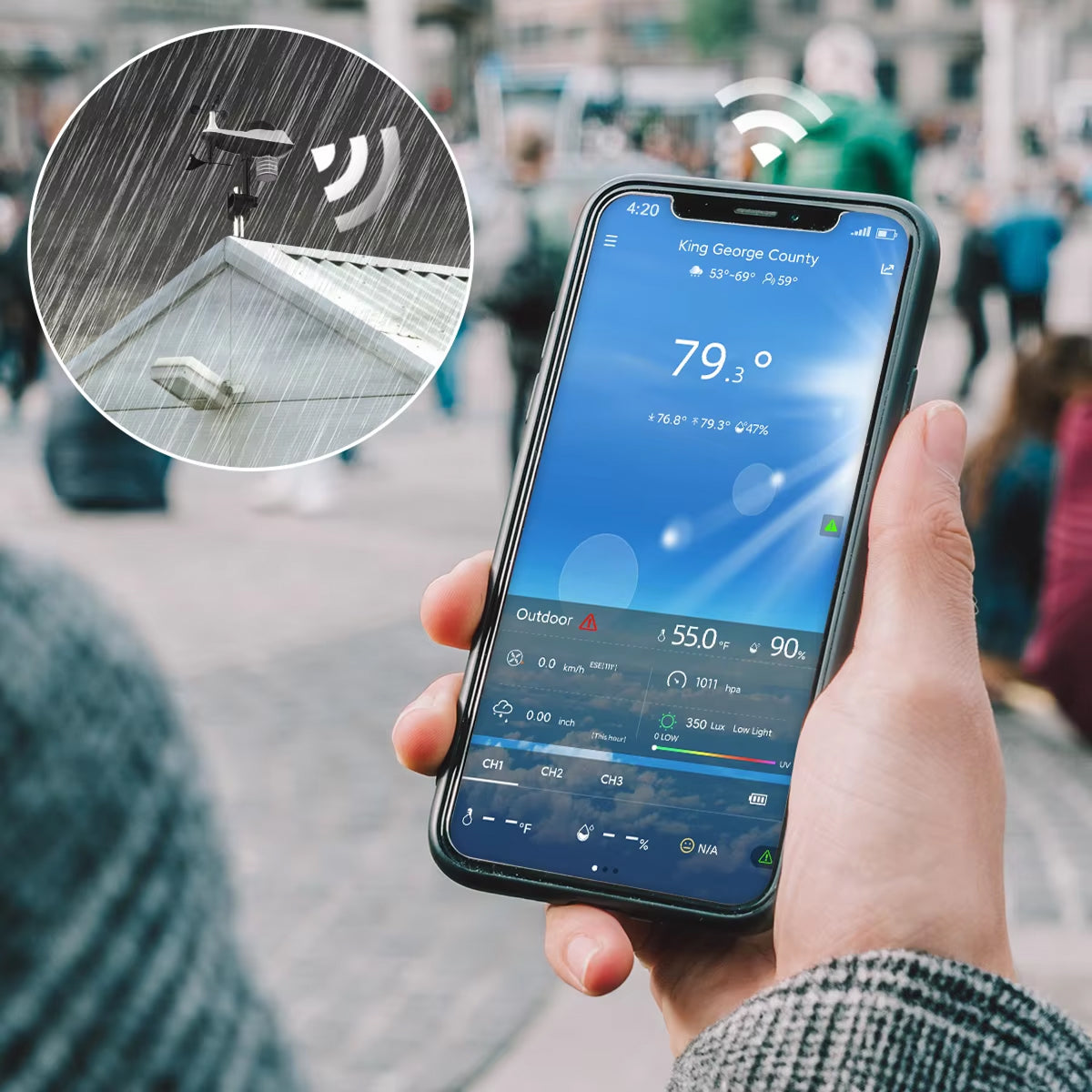 AußenWeter Professionelles 8-in-1 WLAN Außenthermometer
