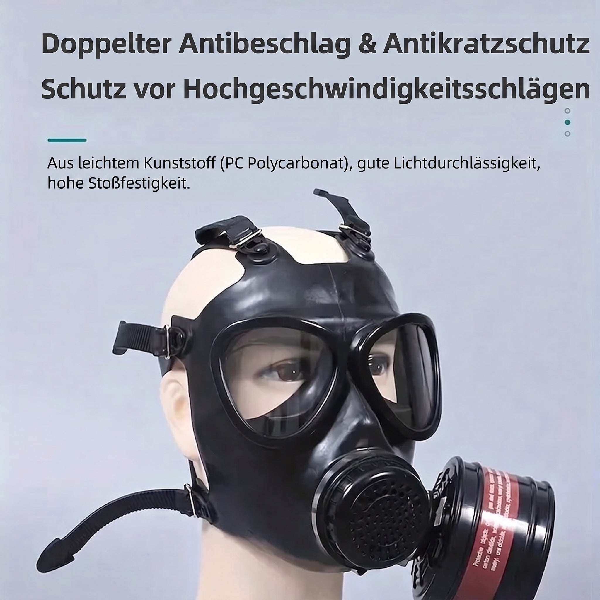 Gasmaske Vollmaske Aktivkohlefilter Atemschutz Maske Staub Lack Chemikalien Herren Damen