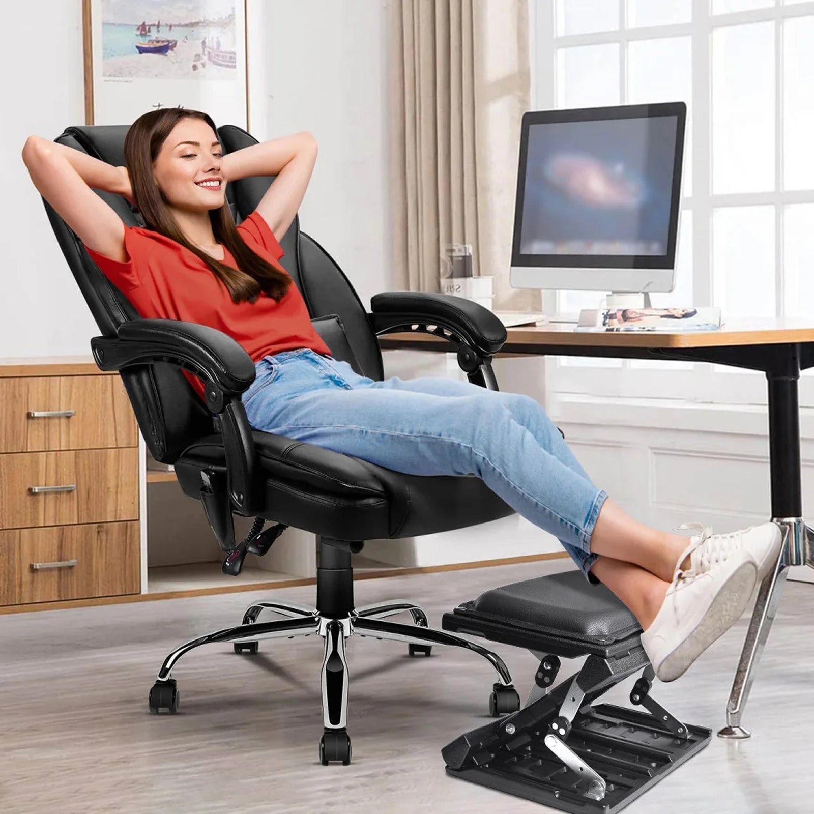 FußeTritt Ergonomische Fußstütze unter dem Schreibtisch