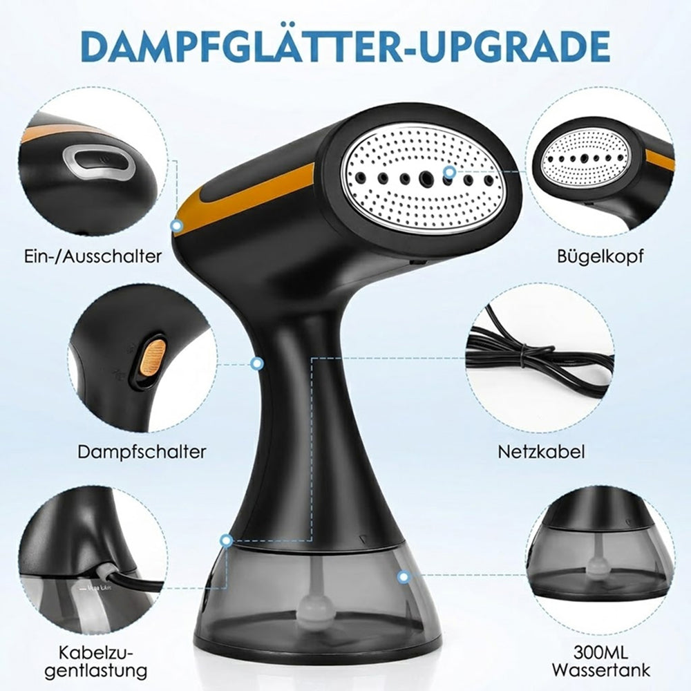 Textilblitz Tragbare Dampfbürste 1500W für Reise & Zuhause
