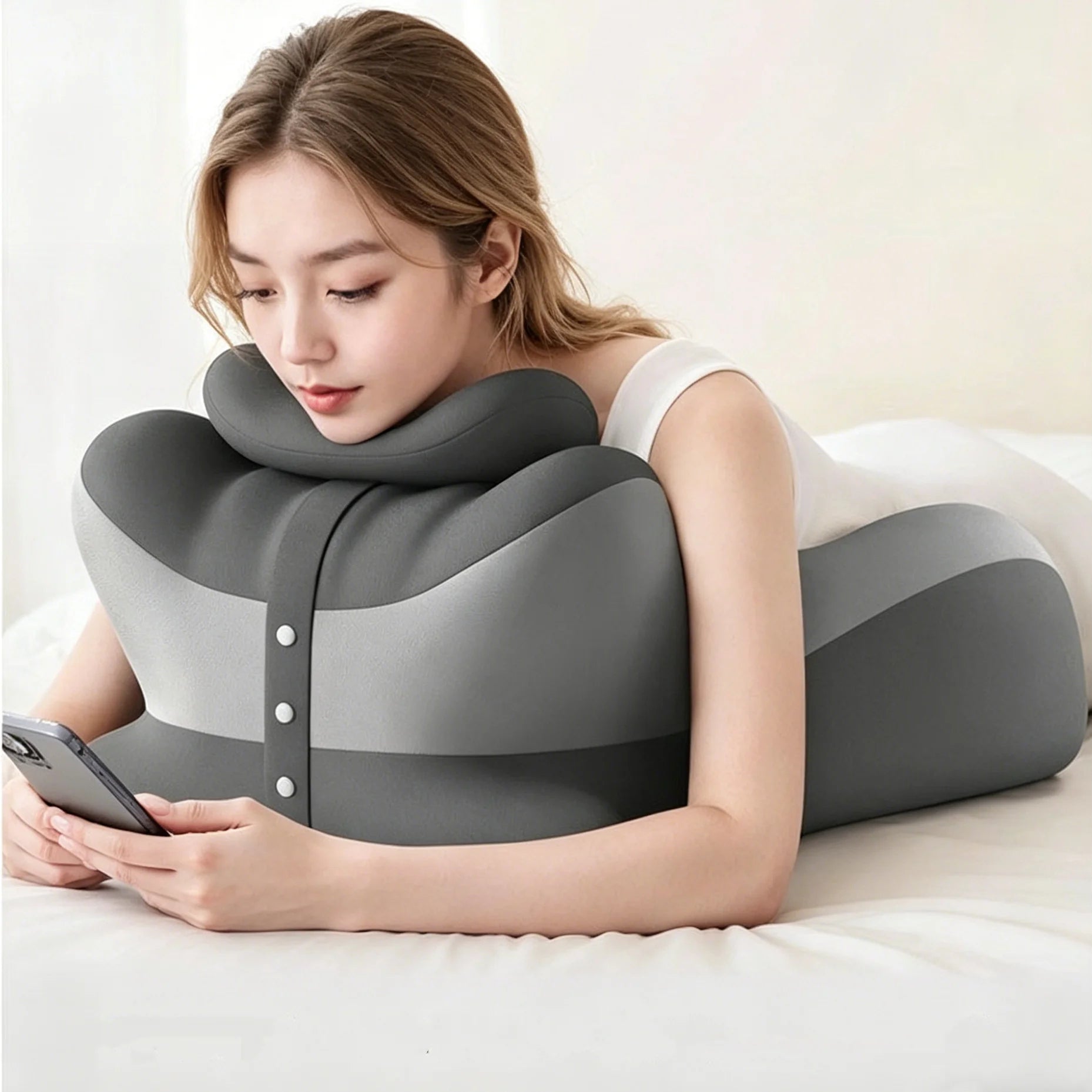 VaelisFen Ergonomisches Lesekissen mit Memory-Foam