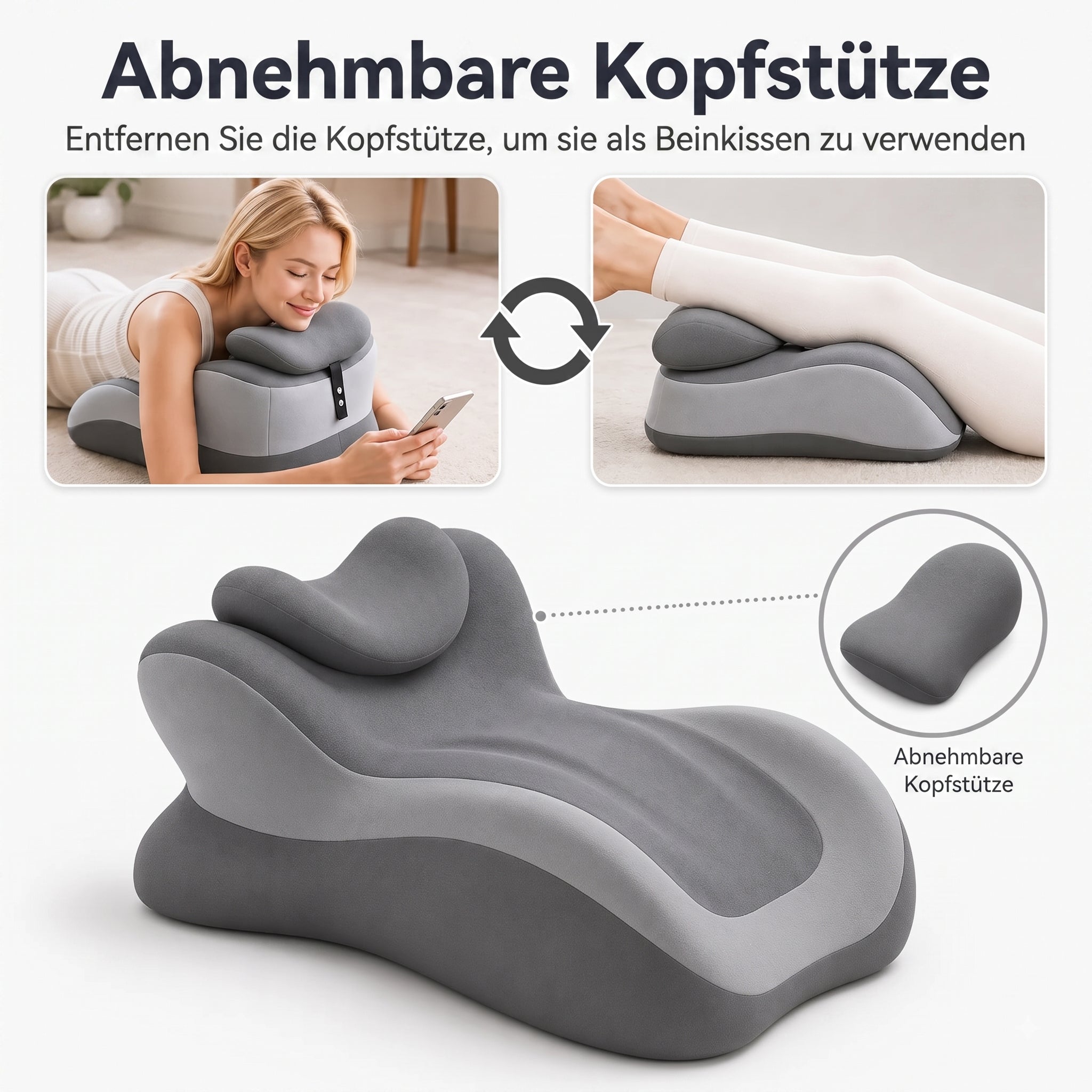 VaelisFen Ergonomisches Lesekissen mit Memory-Foam