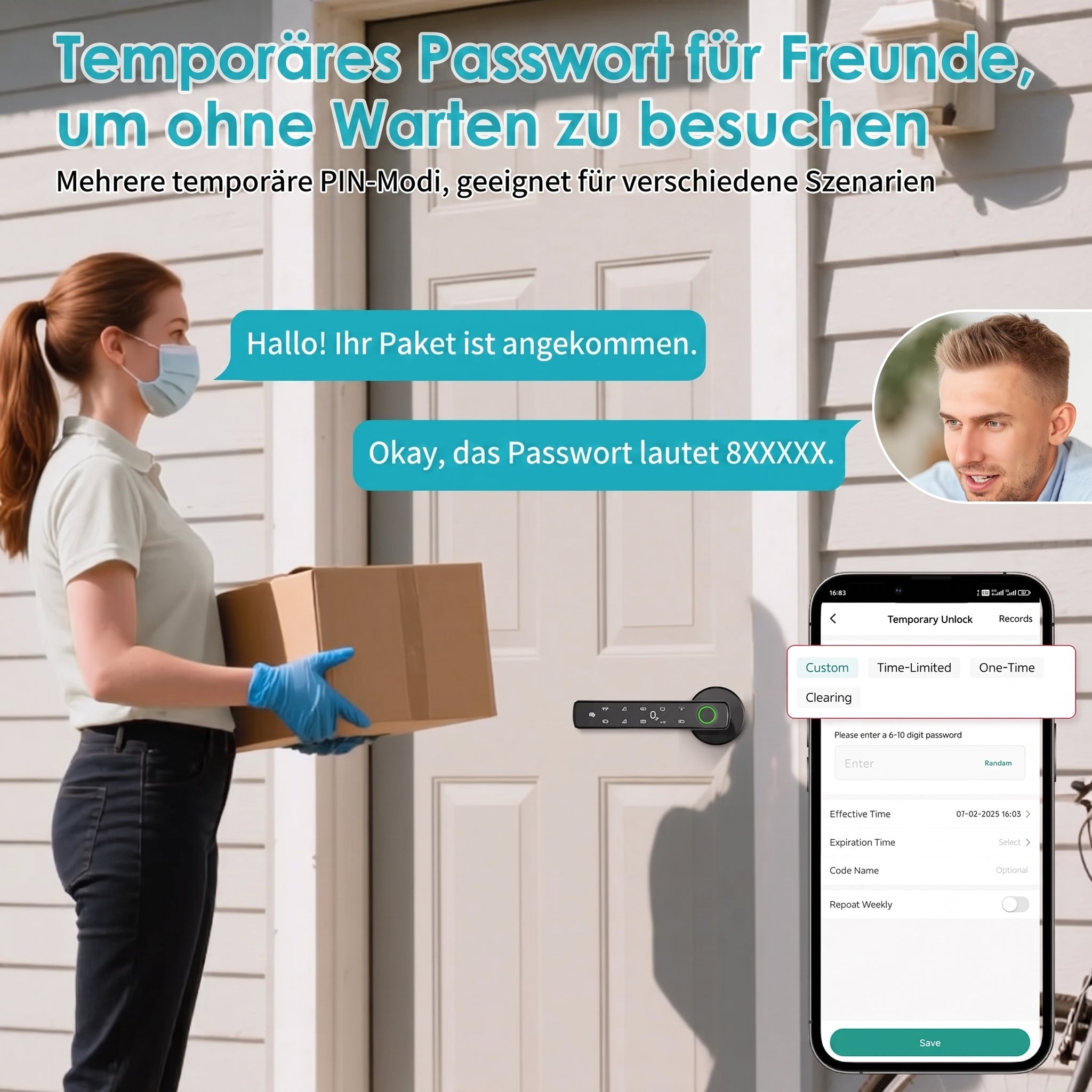 WächStüt Smart Door Lock – Biometrisches Türschloss mit Fingerabdruck & App