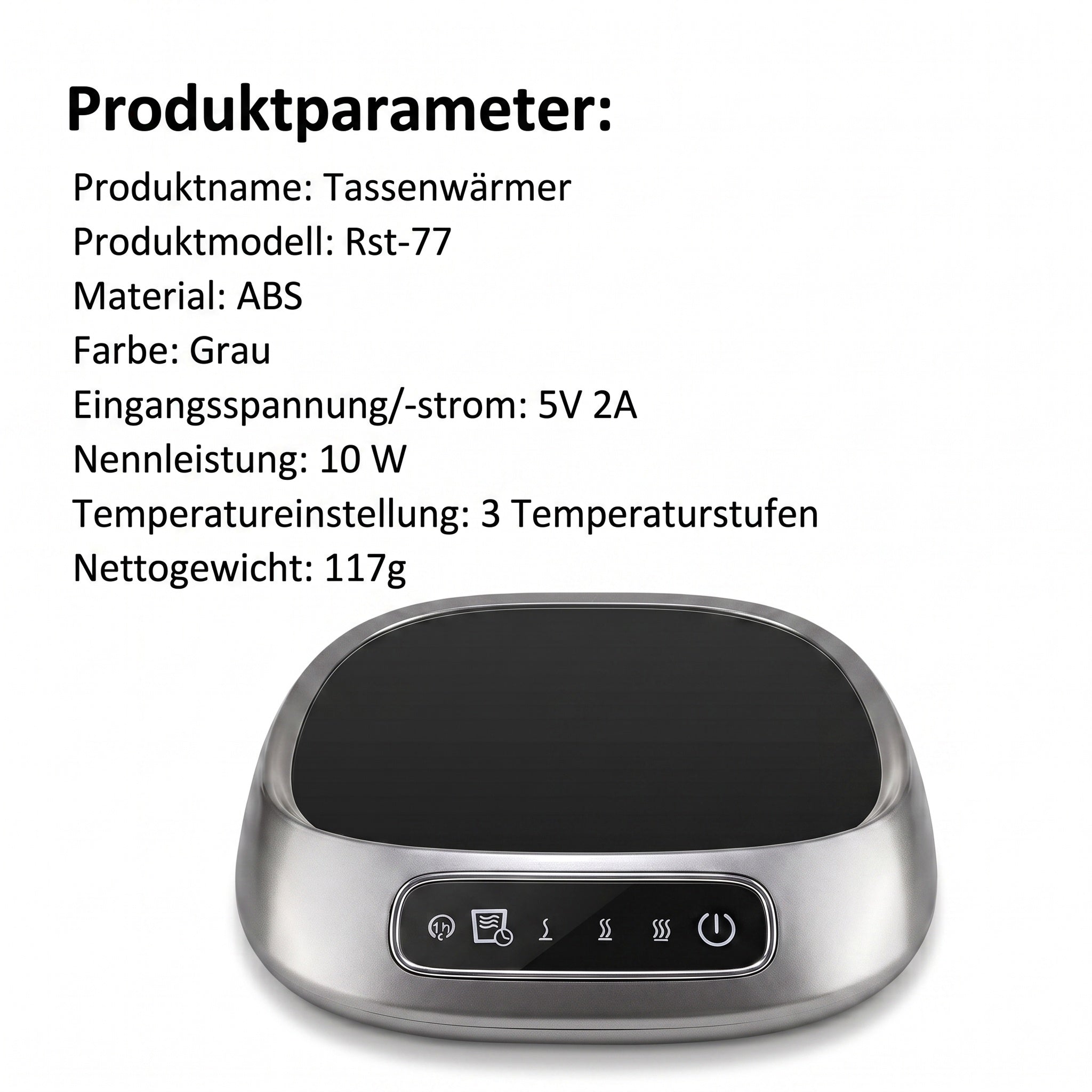 WarimCovi Elektrischer Tassenwärmer mit 3 Heizstufen