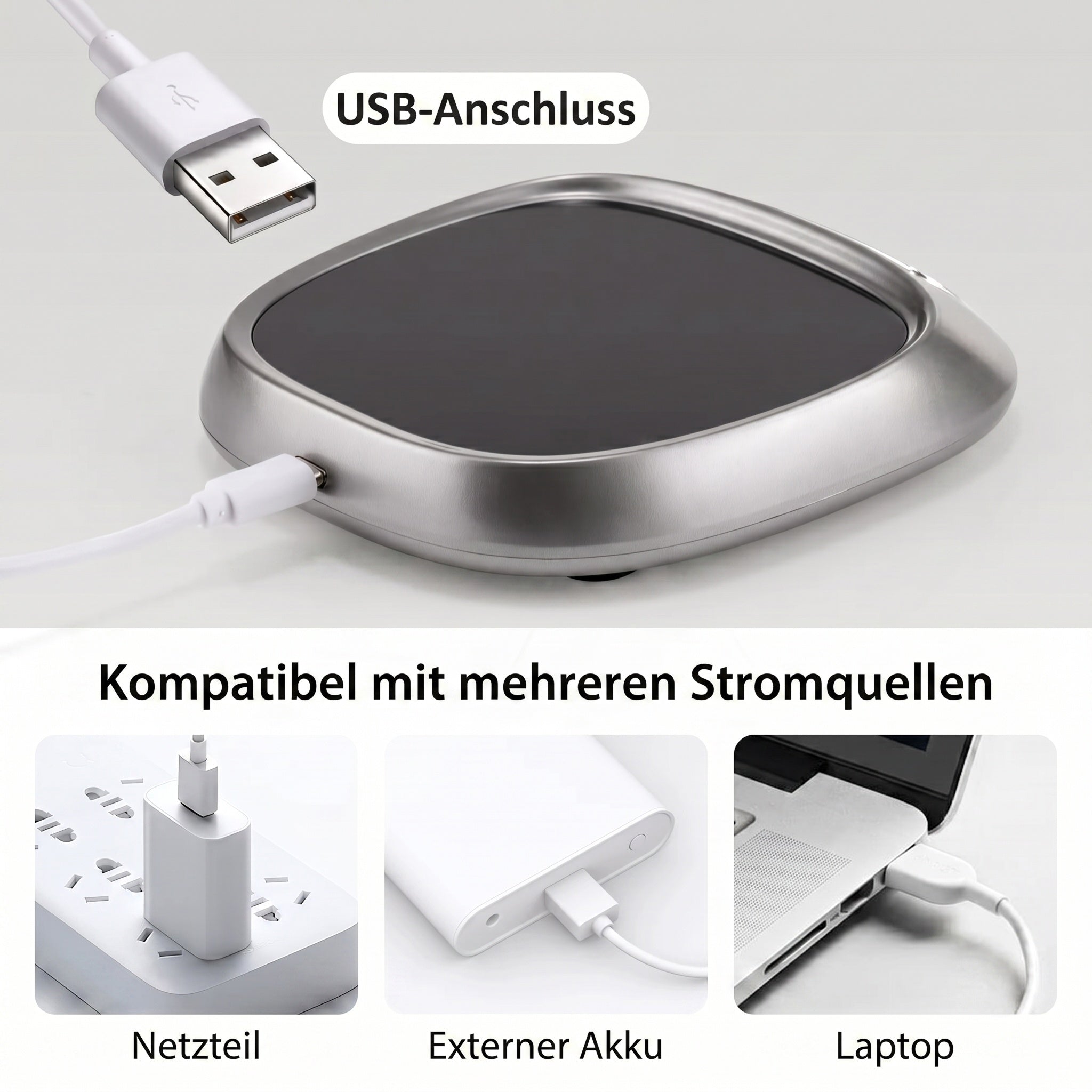 WarimCovi Elektrischer Tassenwärmer mit 3 Heizstufen